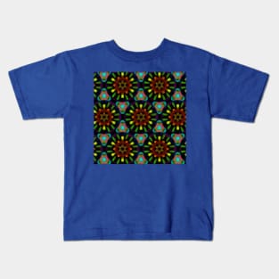 Neon Rainbow - Star Grid Kids T-Shirt